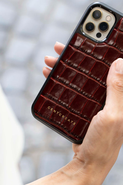 Aegis Bordeaux burgundy leather iPhone case
